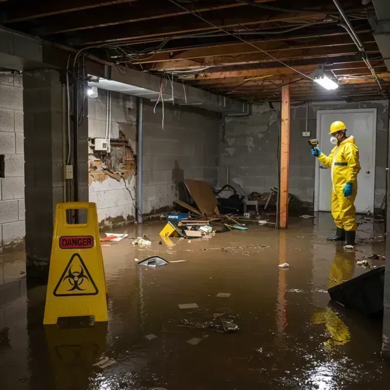 Flooded Basement Electrical Hazard in Weston, OH Property